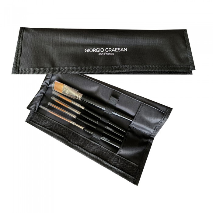 Σετ Πέντε Πινέλων και Εργαλείου Γλυπτικής για τη Δημιουργία Τεχνοτροπίας Μαρμάρου Giorgio Graesan Estasi di Marmo