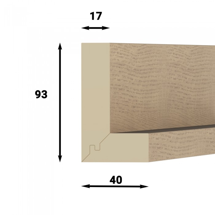 Επάνω Προφίλ (L) Gola Ξύλινο MDF Δρυς σε Βέργα Μήκους 1.40m Άβαφο