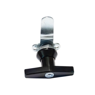 Λαβή Μεταλλικής Ντουλάπας Ταφ με Κλειδαριά και Κόντρα Παξιμάδι Μαύρη