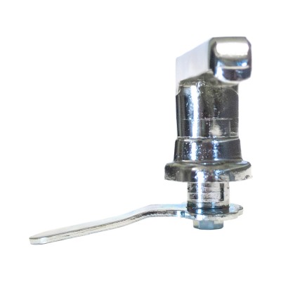 Πόμολο Μεταλλικής Ντουλάπας Βιδωτό με Πλάκα  και Κλειδαριά Νίκελ