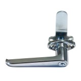 Πόμολο Μεταλλικής Ντουλάπας Βιδωτό με Πλάκα  και Κλειδαριά Νίκελ