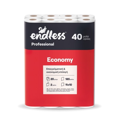 Χαρτί Υγείας 2φυλλο Υδατοδιαλυτό Νέας Τεχνολογίας 40Τεμάχια Endless Professional Economy