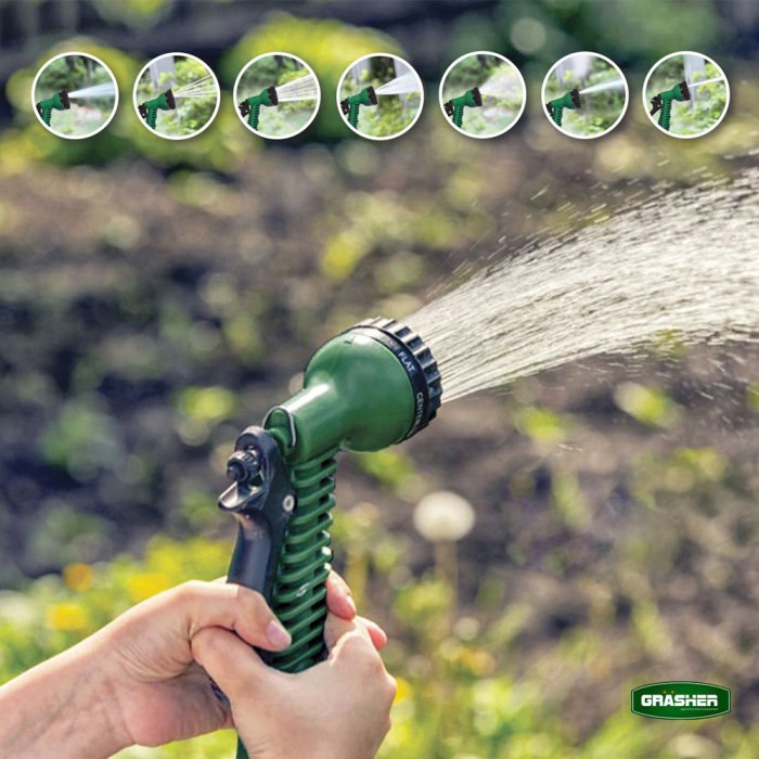 Λάστιχο Ποτίσματος Σπιράλ με Πιστόλι Εκτόξευσης  Σετ 1/2" 15m Grasher 100126