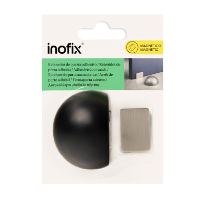 Αυτοκόλλητο Στόπερ Πόρτας με Μαγνήτη 26x52x38mm Μαυρο Inofix 2034-8