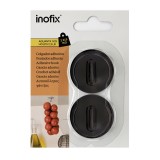 Αυτοκόλλητο Άγκιστρο Πολλαπλών Χρήσεων 27x40x40 Μαύρο Inofix 2176-3