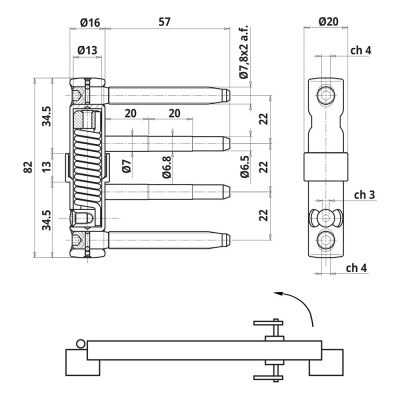 Μεντεσές Πόρτας Ρυθμιζόμενος που Κλείνει Μόνος του Δεξιός σε Νίκελ OTLAV Exacta SELF-CLOSING 488 Ø16 CI488160H506