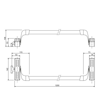 Μπάρα Πανικού Πλήρης Με Κλειδαριά 012 και Σωλήνα 1200mm ARTE DK331