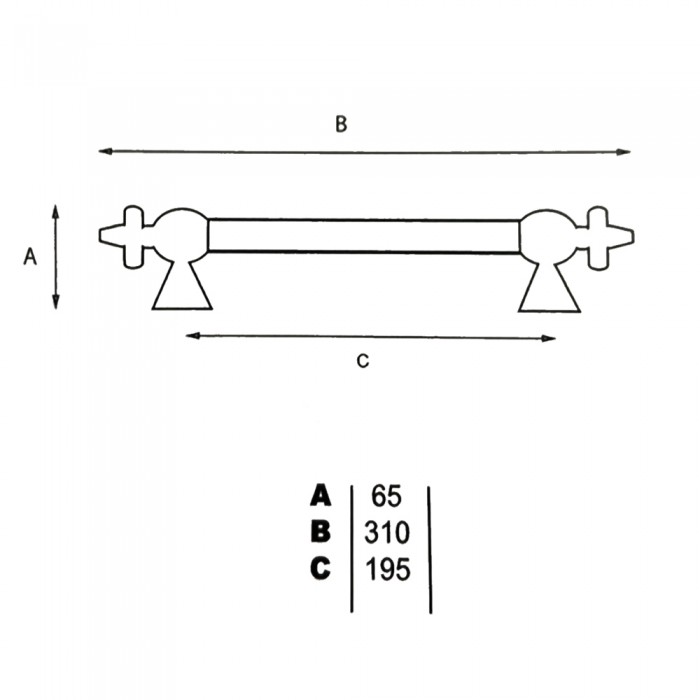 Λαβή εξώπορτας Μονή (1Τεμάχιο) Oro Mat Deco DK400-OM