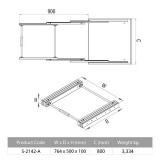 Κρυφός Αναδιπλούμενος Πτυσσόμενος Μηχανισμός Τραπεζιού Starax S-2142-A 764x500x100 Ανθρακί