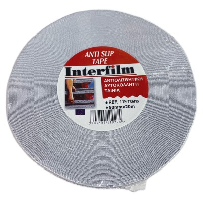 Αυτοκόλλητη Αντιολισθητική Ταινία Διάφανη για Σκαλοπάτια, Ράμπες, Σκάλες, Κύτη Σκαφών κ.α. 50mm x 20m Interfilm