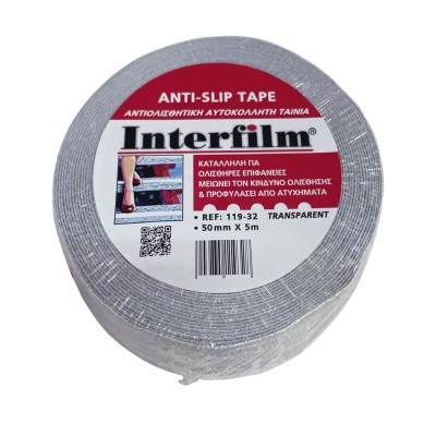 Αυτοκόλλητη Αντιολισθητική Ταινία Διάφανη για Σκαλοπάτια, Ράμπες, Σκάλες, Κύτη Σκαφών κ.α. 50mm x 5m Interfilm