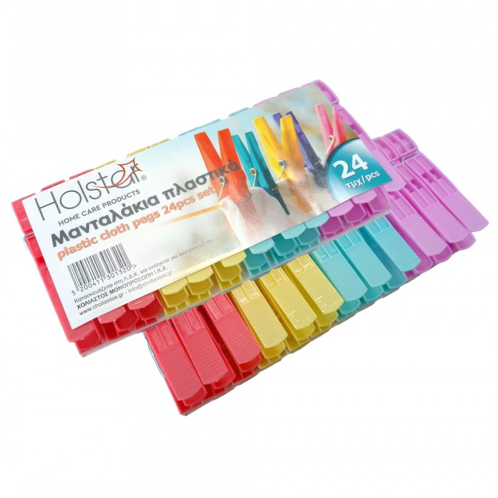 Μανταλάκια Πλαστικά 24 Τεμάχια Holstar