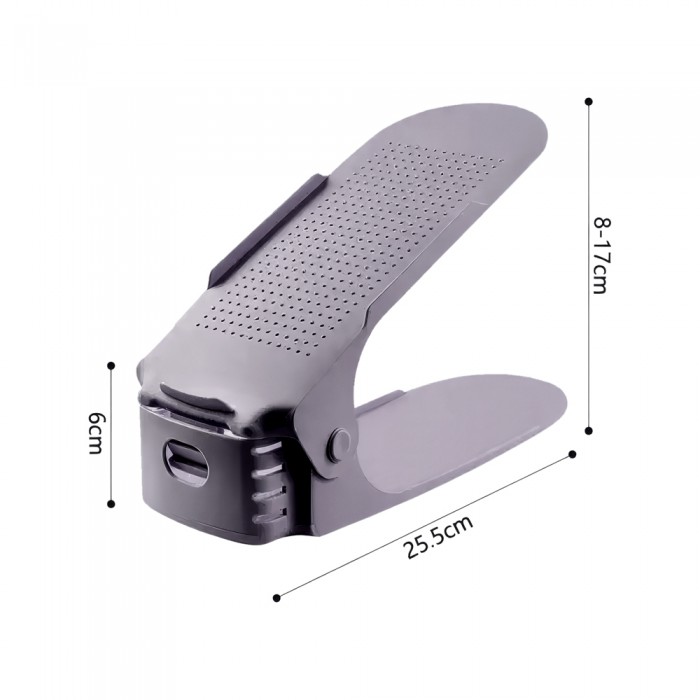 Πλαστική Θήκη Αποθήκευσης για Ζεύγος Παπούτσιών 25x9.5x6.5cm Γκρι XW-301-GR