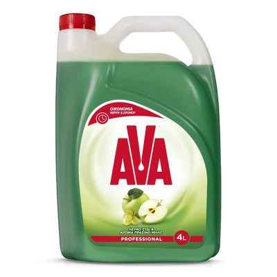 Υγρό Απορρυπαντικό Πιάτων 4lt AVA Professional Λευκό Ξύδι και Άρωμα Πράσινο Μήλο