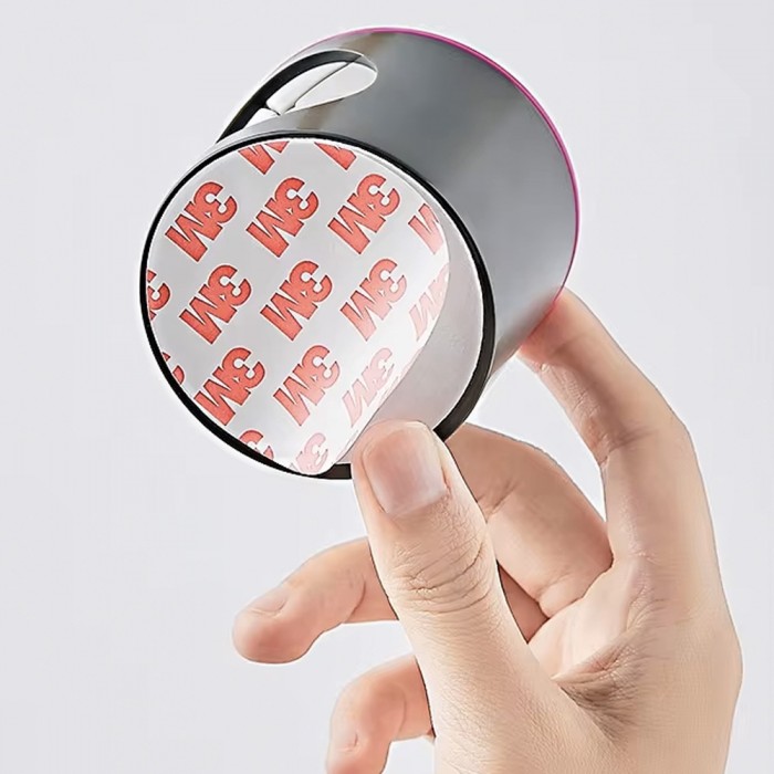 Επιτοίχια Βάση Στήριξης Οδοντόβουρτσας Αυτοκόλλητη 6.5x5.5cm Μαύρο-Φούξια XW-253-MAG