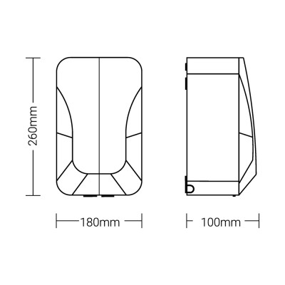 Στεγνωτήρας χεριών επίτοιχος με Αισθητήρα IP23 1000w 26x18x10cm Λευκός LineMe 22-00402-1