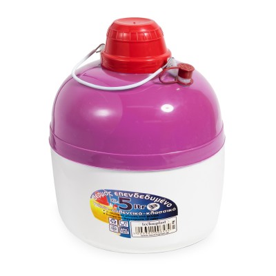 Θερμός Βαρελάκι Επενδυμένος με Πλαστικό 5lt Ø23x30cm Φούξια-Λευκό ThermoPlast Νο 505