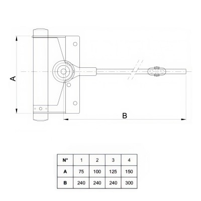 Σούστα επαναφοράς πόρτας Ύψους 125mm Μήκους 240mm και Βάρος Αντοχής 60kg Art.91 Νο3 IBFM Triumph Γαλβανιζέ 091003