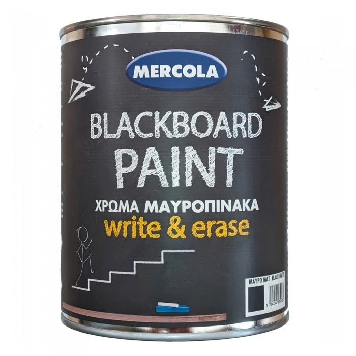 Χρώμα Μαυροπίνακα Νερού 750ml Μαύρο Ματ Mercola Blackboard Paint Write & Erase