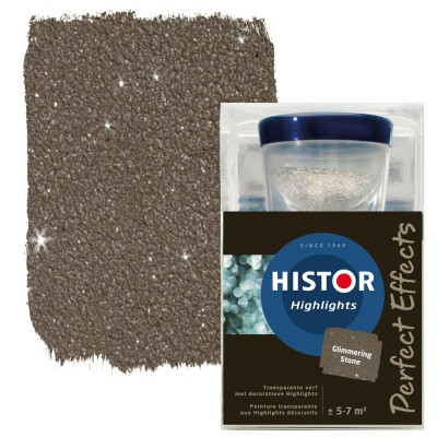 Διακοσμητικό Διάφανο Χρώμα Τοίχου με Χάλκινα και Ασημί Γκλίτερ για Αστραφτερά Εφέ Πέτρας 750 ml  HISTOR Perfect Effects Highlights Glimmering Stone 352739