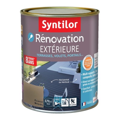 Βαφή Πολλαπλών Χρήσεων Εξωτερικής χρήσης για συνθετικά δάπεδα WPC και επιφάνειες από Μπετό 750ml Ecorce - Φλοιός Syntilor Renovation Exterieur