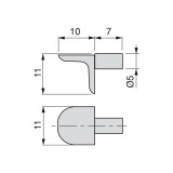 Στήριγμα ραφιού Φ5 Μεταλλικό Μαύρο  Permo Τιμή Τεμαχίου