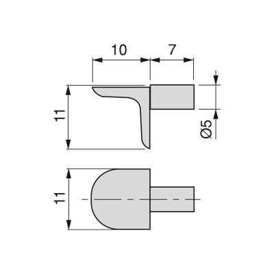 Στήριγμα ραφιού Φ5 Μεταλλικό Μαύρο  Permo Τιμή Τεμαχίου