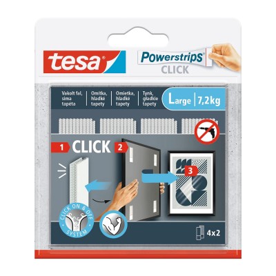 Αυτοκόλλητες Λωρίδες Στερέωσης Tesa Powerstrips CLICK 4 Τεμάχια 77722-00003-00