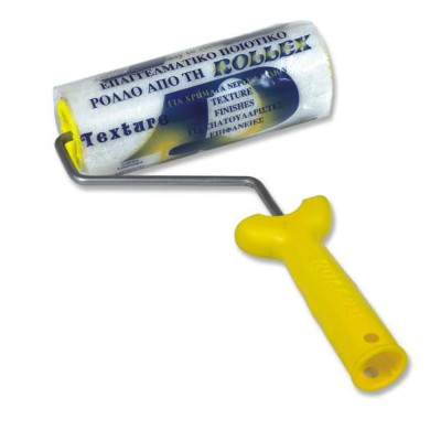 Γούνινο Ρολό Βαφής Σπατουλαριστών Επιφανειών από 100% Φυσική Γούνα Merinos με Λαβή με Μήκος 18cm Διάμετρο Ø50mm και Ύψος Τριχας 18mm ROLLEX TEXTURE Νο18 01.00431