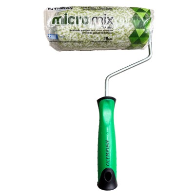 Ρολό Βαφής Σπατουλαριστών Επιφανειών με Λαβή με Μήκος 18cm Διάμετρο Ø50mm και Ύψος Τριχας 18mm OLYMPIAN MICROMIX STANDARD 1807