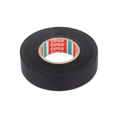 Αυτοκόλλητη Υφασμάτινη Ταινία Ταξινόμησης Καλωδίων 19mm x 25m Μαύρη Tesa 51025-00002-10