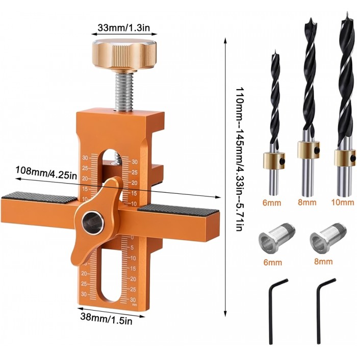 Οδηγός Τοποθέτησης Πόρτας Ντουλαπιού από Κράμα Αλουμινίου 110x108x30mm