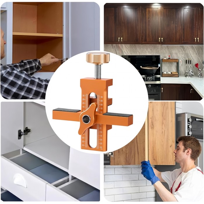 Οδηγός Τοποθέτησης Πόρτας Ντουλαπιού από Κράμα Αλουμινίου 110x108x30mm