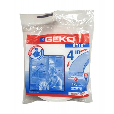 Αφρώδες Αυτοκόλλητο Αεροστόπ για Παράθυρα και Πόρτες 30mm x 4m Λευκό GEKO 1100/10