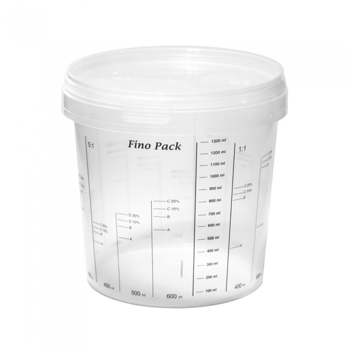 Δοχείο Ανάμιξης Χρωμάτων με Διαγράμμιση 1400ml Διάφανο FinoPack FP-1560