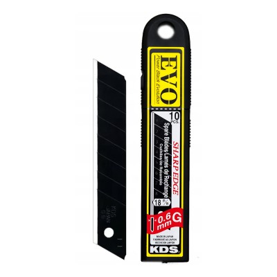 Λάμες Μαχαιριών Μουσαμάδων 18mm/0.6mm Μαύρες 10τεμ KDS GB-10B EVO 524715