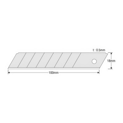 Λάμες Μαχαιριών Μουσαμάδων 18mm/0.6mm Μαύρες 10τεμ KDS GB-10B EVO 524715