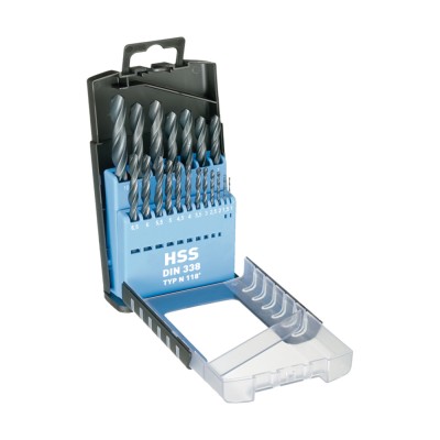 Σετ 19 Τρυπάνια HSS με Κυλινδρικό Στέλεχος για Μέταλλο Din 338 Benman 74676