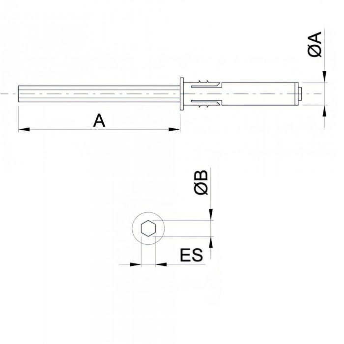 Βύσμα Χωνευτό Αόρατης Στήριξης Ραφιού 8x140mm IBFM 65208140
