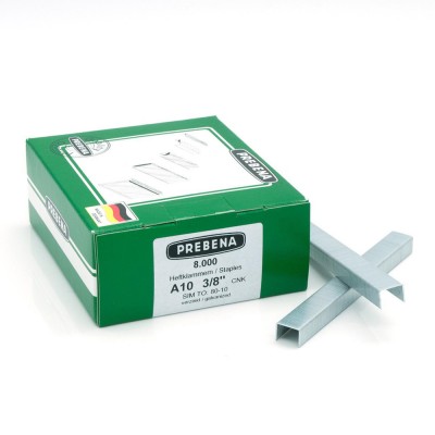Δίχαλα Καρφωτικού (Συνδετήρες) γαλβανιζέ τύπου A 10mm Prebena A10CNK 1κουτί με 8000τεμ