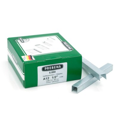 Δίχαλα Καρφωτικού (Συνδετήρες) γαλβανιζέ τύπου A 12mm Prebena A12CNK 1κουτί με 6000τεμ