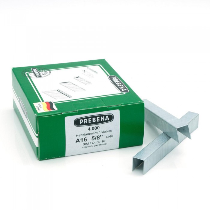 Δίχαλα Καρφωτικού (Συνδετήρες) γαλβανιζέ τύπου A 16mm Prebena A16CNK 1κουτί με 4000τεμ
