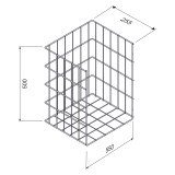 Καλάθι Απλύτων Συρμάτινο Τρίπλευρο 55x25.5x50cm Ανθρακί 461Α-BL