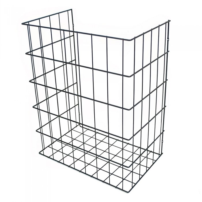 Καλάθι Απλύτων Συρμάτινο Τρίπλευρο 40x25.5x50cm Ανθρακί 458Α-BL