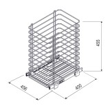 Καλάθι Απλύτων Συρμάτινο Συρόμενο 45.6x40x45.5cm Μαύρο 915A-BL