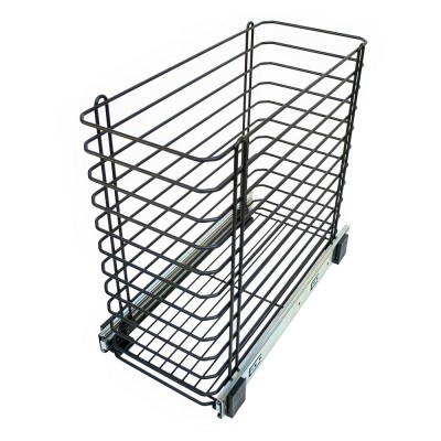 Καλάθι Απλύτων Συρμάτινο Συρόμενο 25.6x30x45.5cm Μαύρο 900A-BL