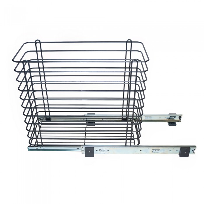 Καλάθι Απλύτων Συρμάτινο Συρόμενο 55.6x40x45.5cm Μαύρο 917A-BL