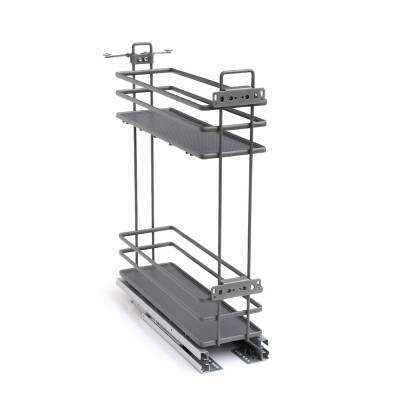 Τροφοθήκη Μπουκαλοθήκη Διόροφη με Φρένο 20 cm Ανθρακί G-B243-20