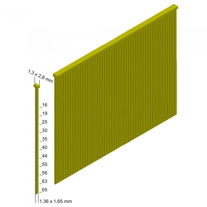 Καρφί Βελονάκι Καρφωτικού με Κεφάλι γαλβανιζέ επικαλυμμένο με ρητίνη τύπου N 50mm Prebena N50CNKHA 1κουτί με 2500τεμ