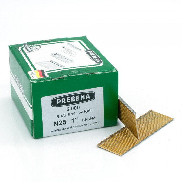 Καρφί Βελονάκι Καρφωτικού με Κεφάλι γαλβανιζέ επικαλυμμένο με ρητίνη τύπου N 25mm Prebena N25CNKHA 1κουτί με 5000τεμ